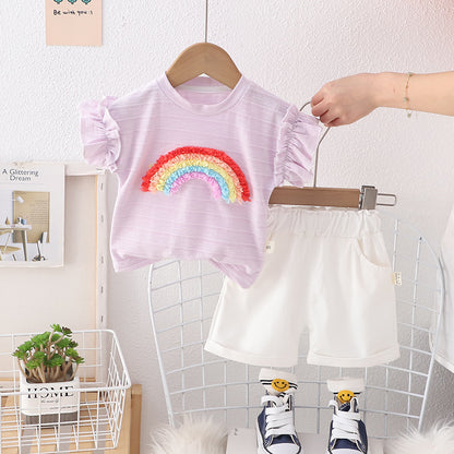 Conjunto Arcoiris de Verano para Niñas