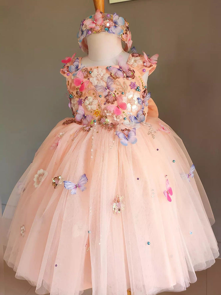 Vestido de Fiesta infantil con Flores Encantadas