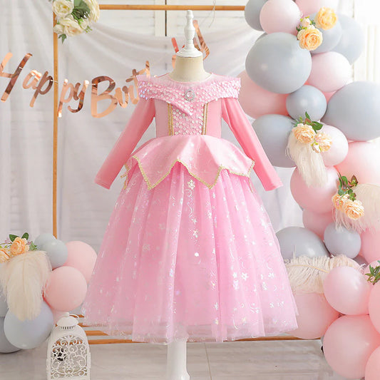 Vestido de Fiesta de Princesa Rosa Brillante