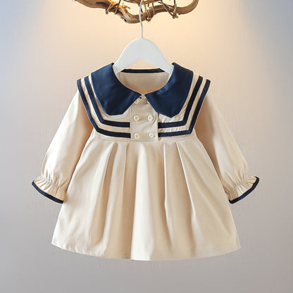 Vestido infantil con botones