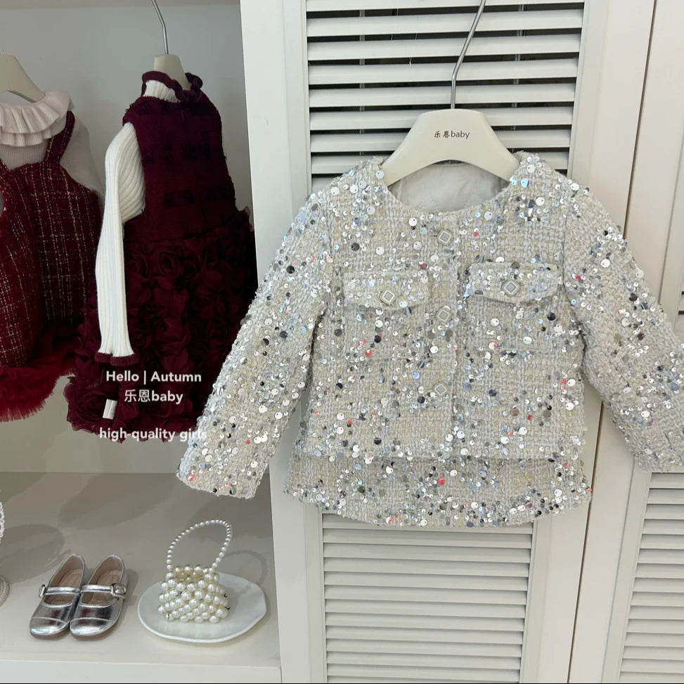Conjunto de Niña en Plata Brillante