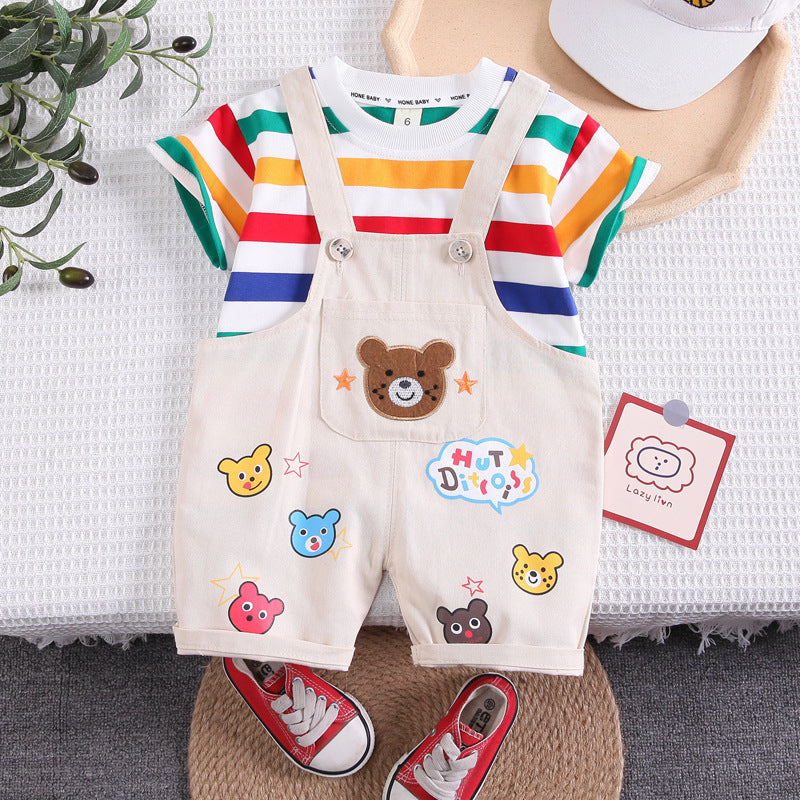 Mono Infantil con Ositos + Camisa de Rayas