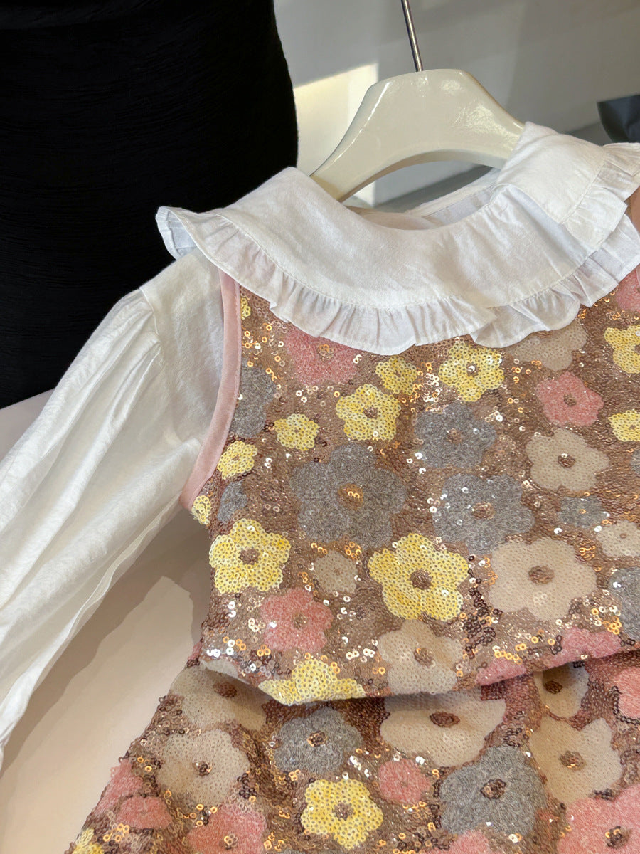 Conjunto Infantil de Flores Brillantes para Niñas