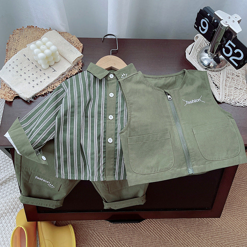 Conjunto Verde Militar para Niño