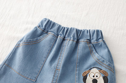 Conjunto infantil con perrito y vaqueros