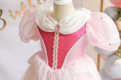 Vestido Infantil Princesa Rosa