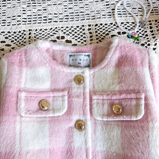 Conjunto Infantil Peludo de Color Rosa Invernal