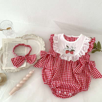 Body Infantil Cuadros Fresas