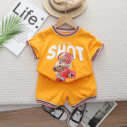 Conjunto de baloncesto de osito de peluche para niño