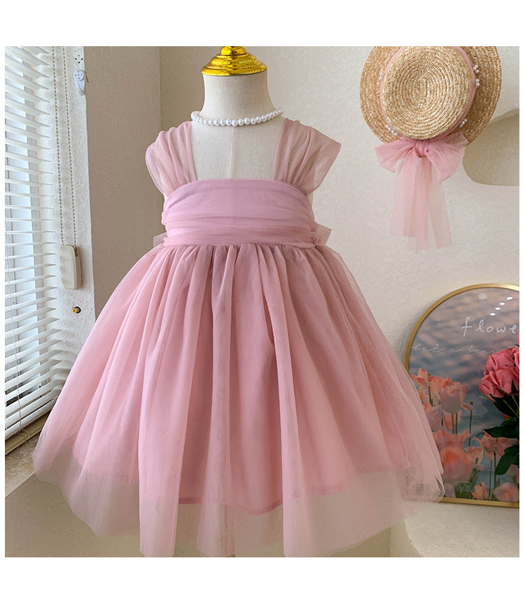 Vestido Infantil con Lazo de Tul