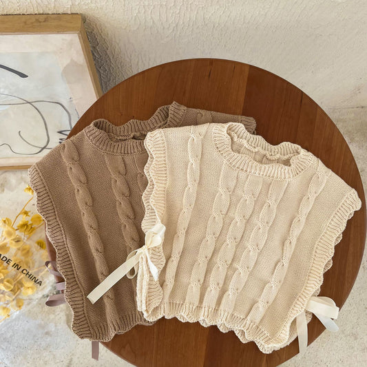 Chaleco de Punto con Lazos para Niñas
