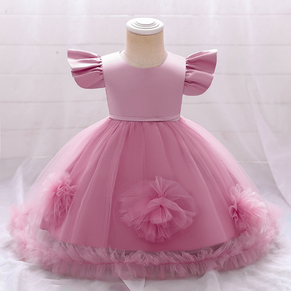 Vestido de Fiesta Infantil Tul Flores