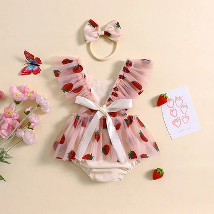 Body Infantil Tul Fresas