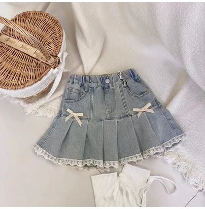 Falda Infantil  Jeans Lazos