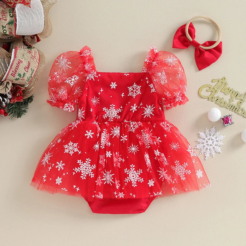Body Infantil de Copo de Nieve Navideño