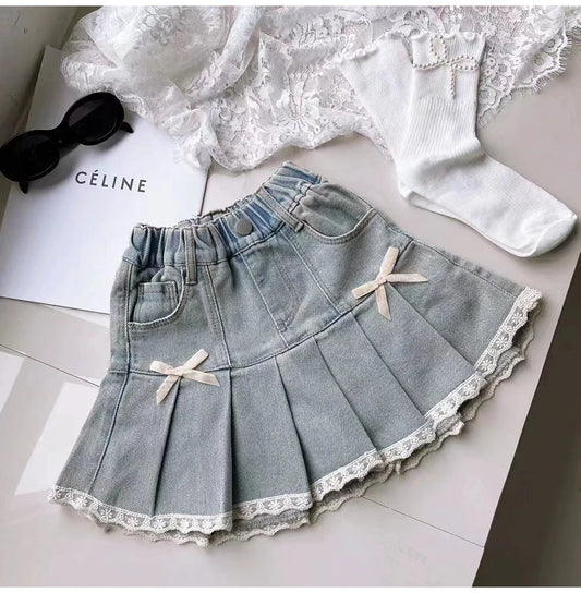 Falda Infantil  Jeans Lazos