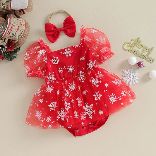 Body Infantil de Copo de Nieve Navideño