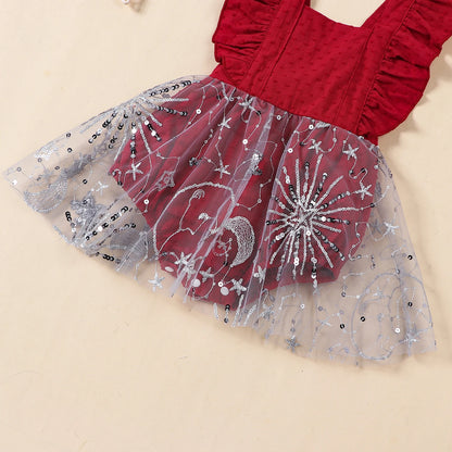 Body Navideño Infantil de Tul y lazo