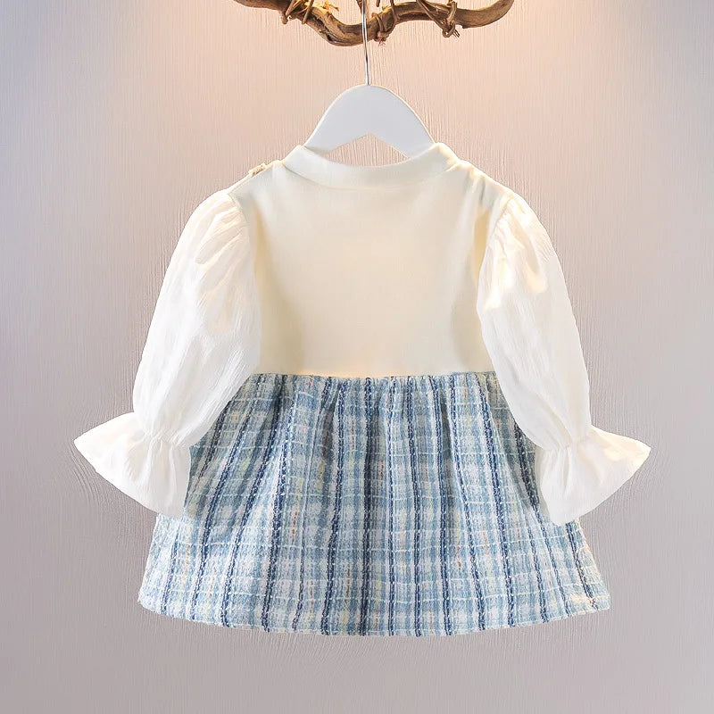 Vestido Infantil De Encaje Tweed