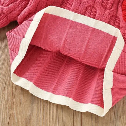 Conjunto infantil de punto plisado de fresa