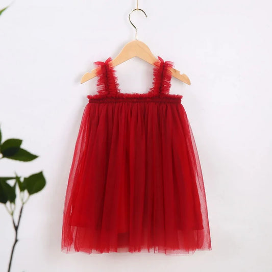 Vestido de tul rojo