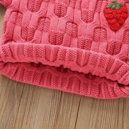 Conjunto infantil de punto plisado de fresa