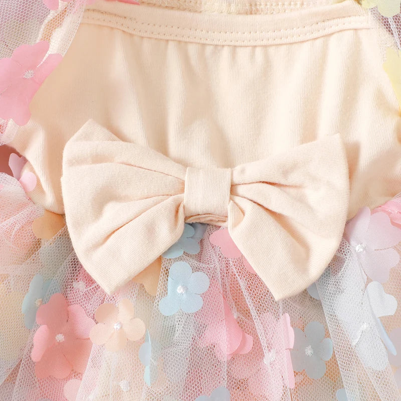 Body Infantil Tul Floral + Lazo