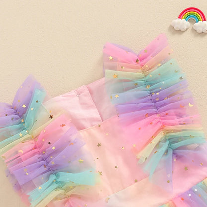 Vestido Infantil Tul Estrellas