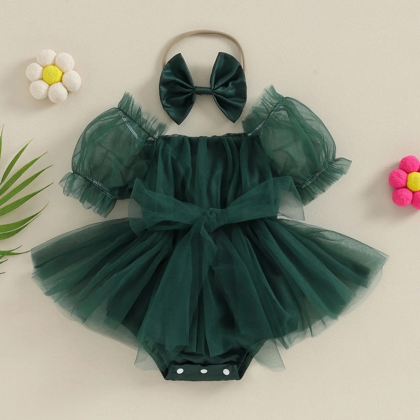 Body Infantil Navidad Tul Encaje + Fajín