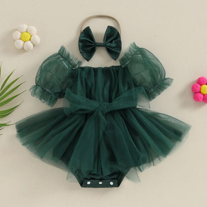 Body Infantil Navidad Tul Encaje + Fajín