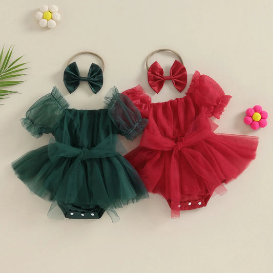 Body Infantil Navidad Tul Encaje + Fajín