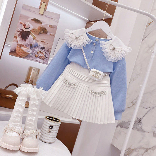 Conjunto Infantil Falda Plisada y Glitter