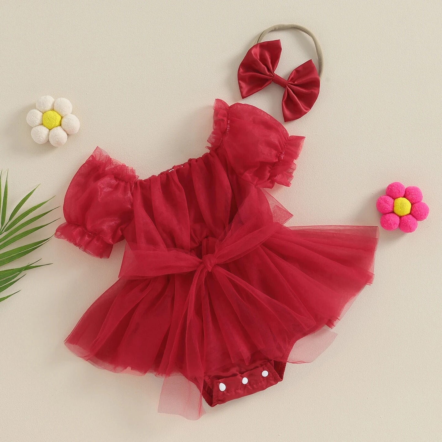 Body Infantil Navidad Tul Encaje + Fajín