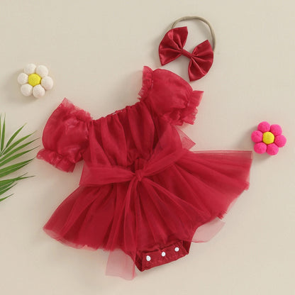 Body Infantil Navidad Tul Encaje + Fajín