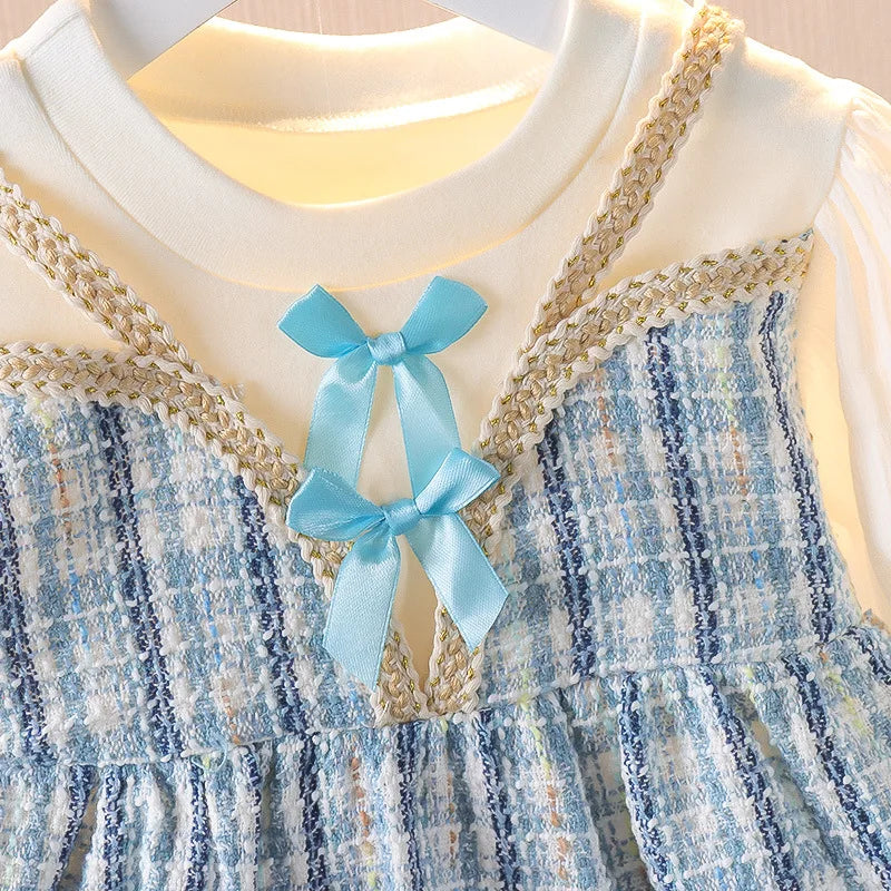 Vestido Infantil De Encaje Tweed
