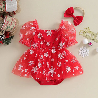 Body Infantil de Copo de Nieve Navideño