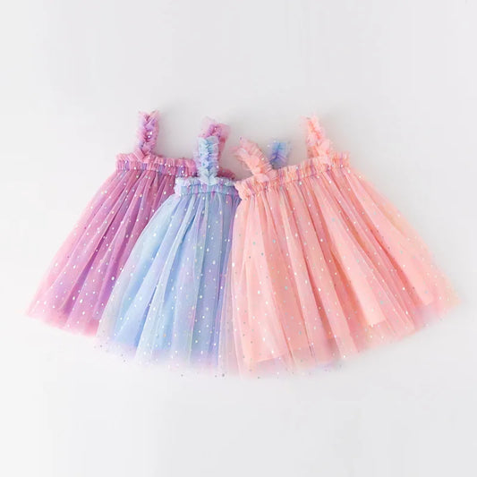 Vestido Infantil de Tul Poá