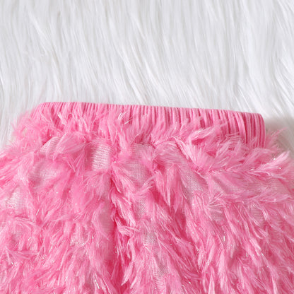 Conjunto Infantil Mujer Peludo Rosa