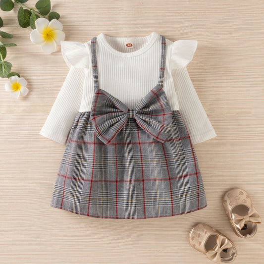 Vestido a Cuadros Con Lazo