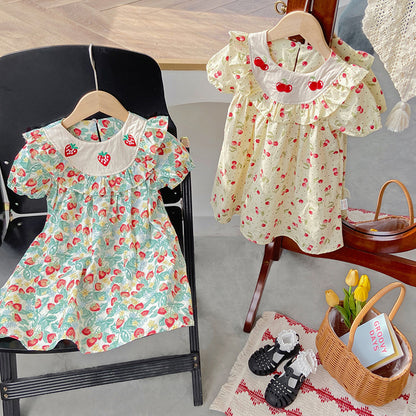 Vestido de frutas de verano para niños