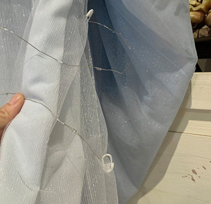 Vestido Princesa Infantil de Tul Azul