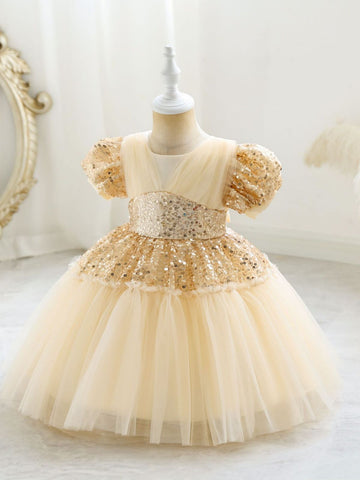 Vestido Infantil Lentejuelas y Tul