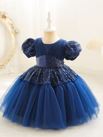 Vestido Infantil Lentejuelas y Tul