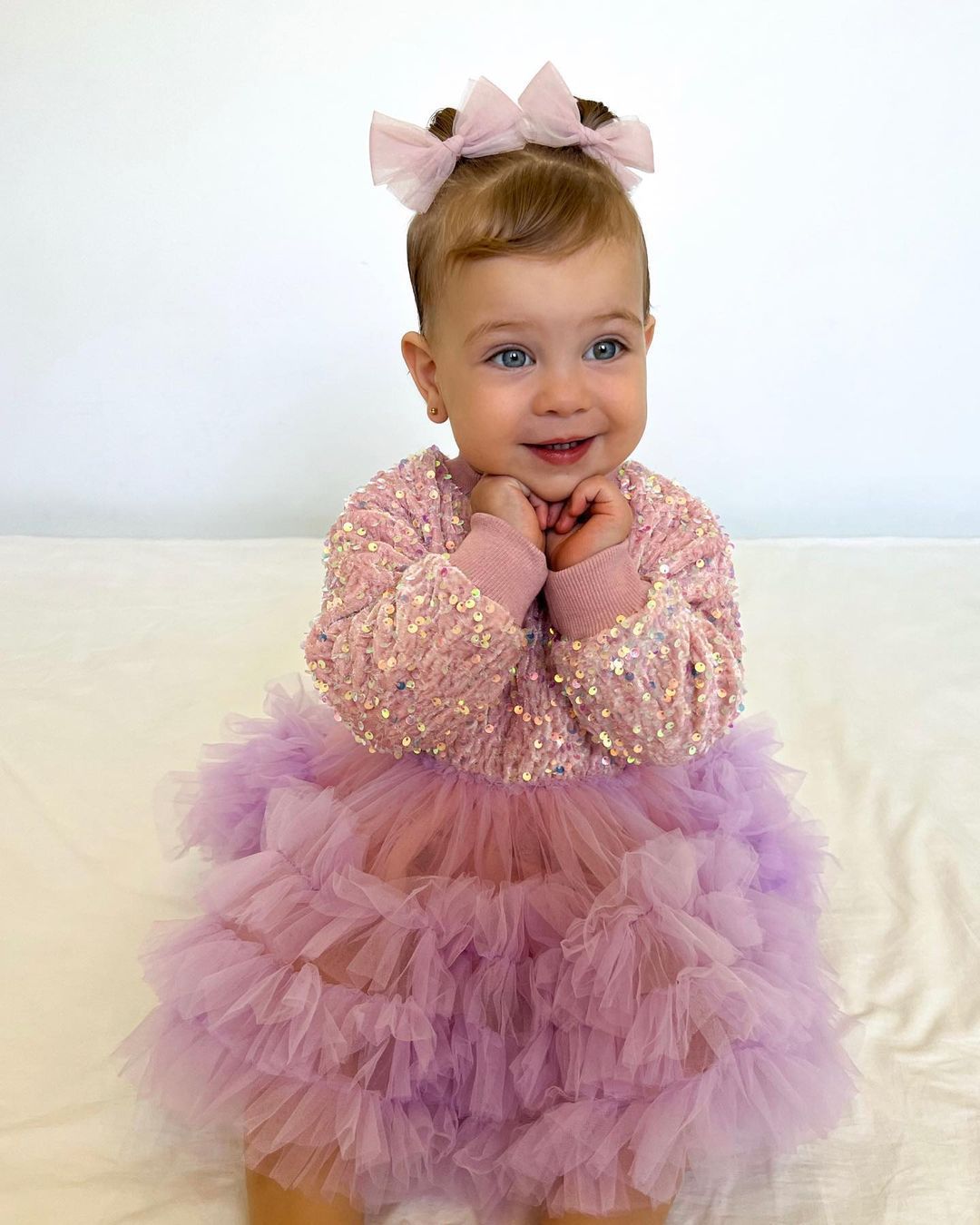 Vestido Infantil Lentejuelas Tul Capas
