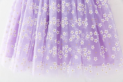 Vestido Infantil de Margaritas de Tul