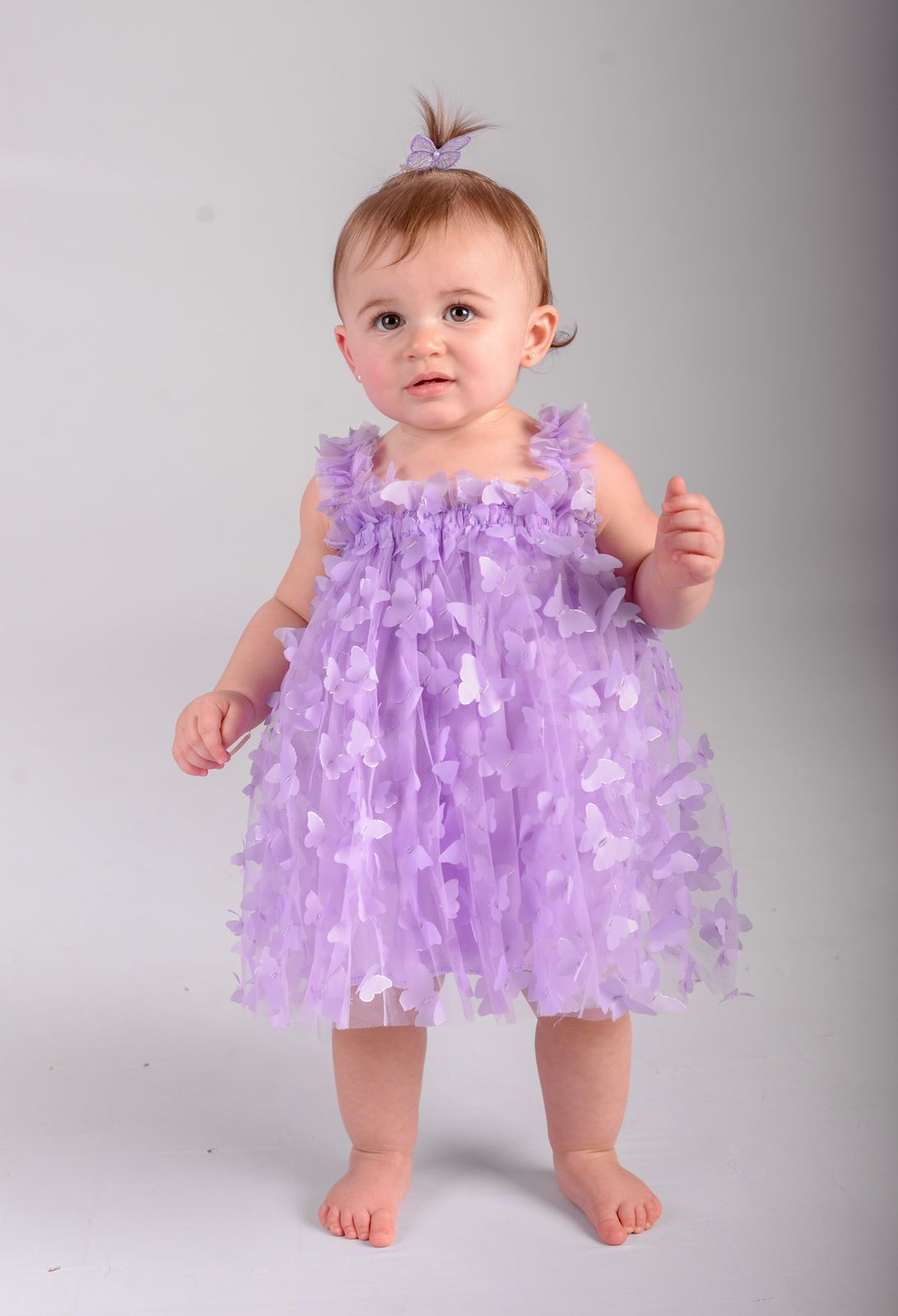 Vestido Infantil Tul Mariposas