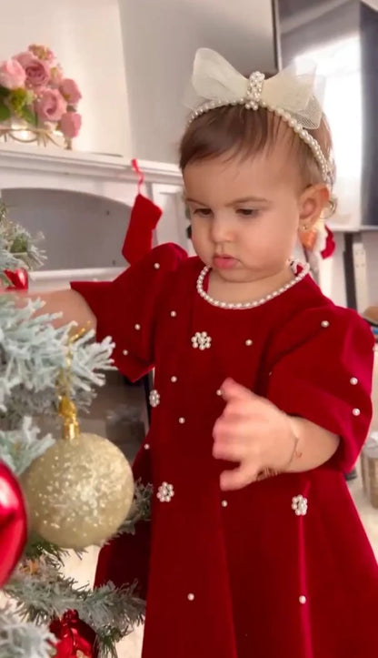 Vestido Infantil Perla Roja