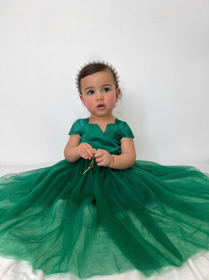Vestido de Fiesta Infantil de Tul y Lazo