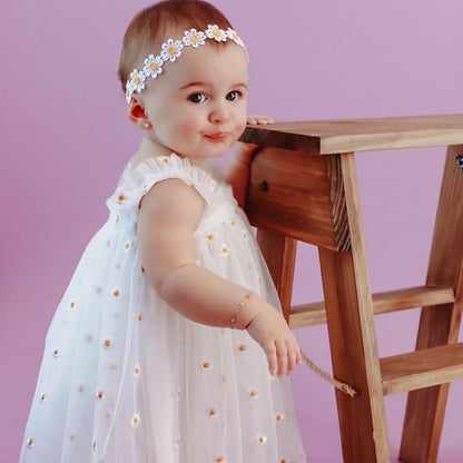 Vestido Infantil Tul Margaritas