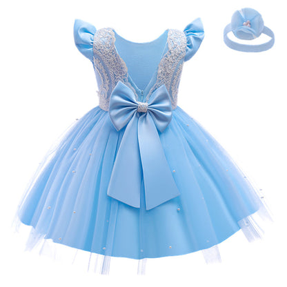 Vestido de Fiesta Infantil Perla + Fajín